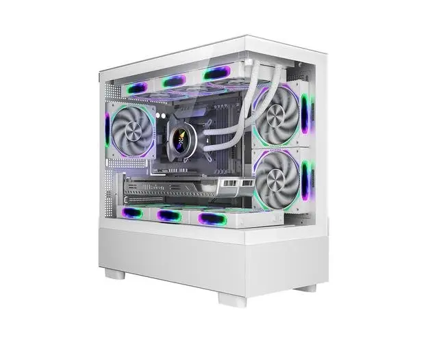 Carcasa 1STPLAYER MI5, Mid Tower, ARGB, Tempered Glass, Sloturi Expansiune 4 (Alb)