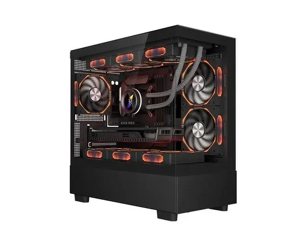 Carcasa 1STPLAYER MI5, Mid Tower, ARGB, Tempered Glass, Sloturi Expansiune 4 (Negru)