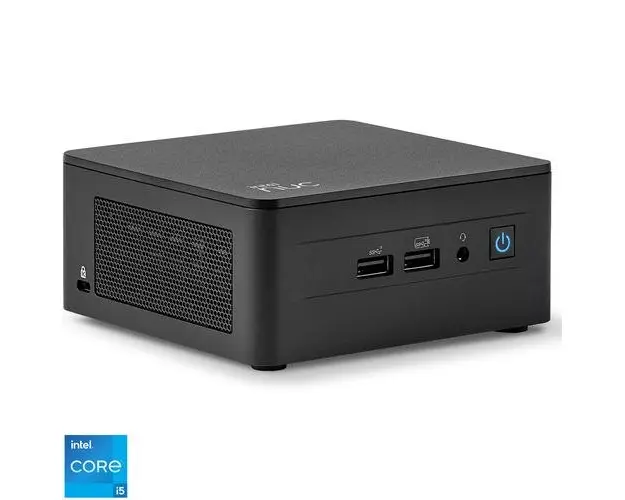 Calculator Barebone Asus NUC 13 Pro NUC13ANHi5 cu procesor Intel® Core™ i5-1340P pana la 4.60 GHz, fara RAM, fara stocare, Intel® Iris® Xe Graphics eligible , No OS, EU cord (Negru)