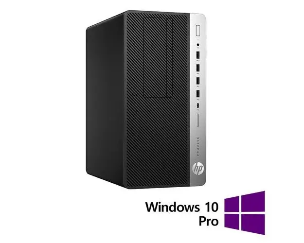 Calculator Sistem PC Refurbished HP ProDesk 600 G4 Tower, Intel Core i7-8700 3.20 - 4.60GHz, 16GB DDR4, 256GB SSD + Windows 10 Pro