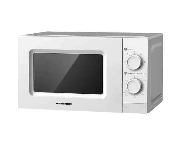 Cuptor cu microunde Heinner HMW-MD20MWH, 20 l, Control mecanic, 700 W, Platou 25.5 cm (Alb)