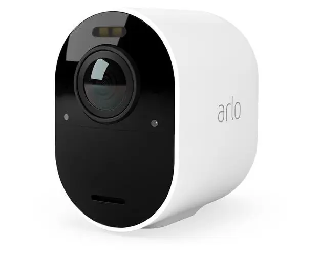 Camera de supraveghere Arlo VMC5040-200EUS Ultra 2, 8MP, 4K, Color Night Vision, HDR, utra-wide 180, 12x zoom cu tracking, senzor dual de miscare, recunoastere inteligenta, reflector integrat, difuzor si microfon, anulare zgomot de fond, IP65 (Alb)