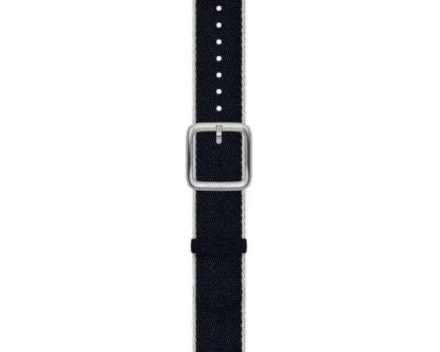 Curea Smartwatch Withings, textil, 18mm, pentru Withings Scanwatch (Bleumarin/Alb)
