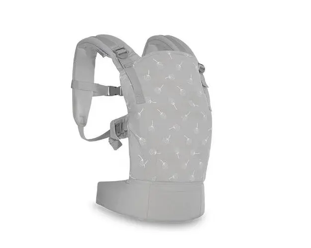 Marsupiu ergonomic pentru copii Lorelli Wally Grey Floral, din bumbac/poliester, pliabil, buzunar frontal, centuri ajustabile pentru umar si talie, 0-20 Kg