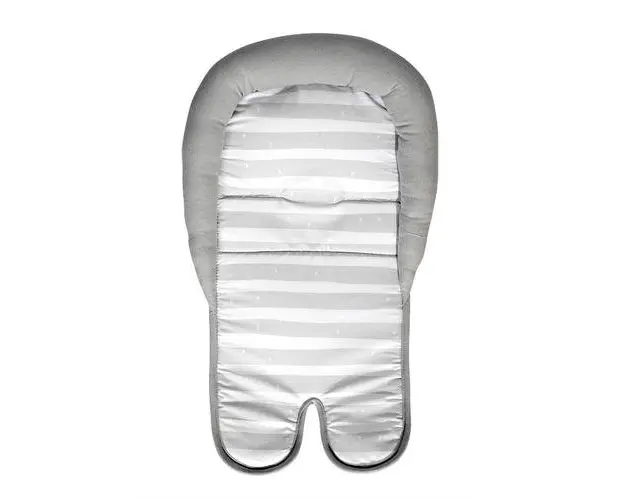 Saltea pentru scaun auto Lorelli Grey Striped, Spuma cu memorie, imbunatateste pozitia si protejeaza forma capului, 51 cm, 0-12 Luni