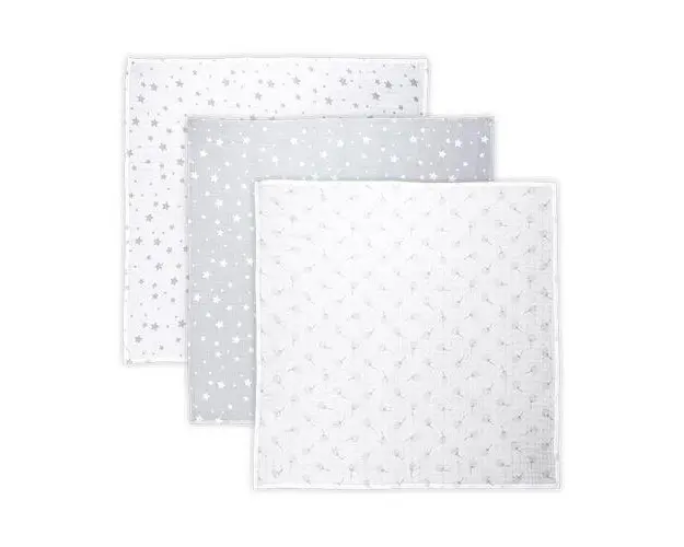Set 3 scutece pled muselina Lorelli Grey Mix, 80 x 80 cm