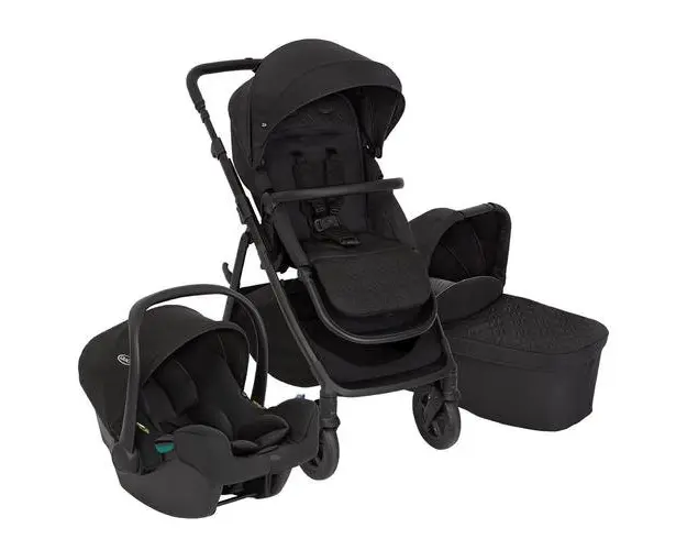 Carucior 3 in 1 Graco Near2Me DLX Midnight, 0 - 36 luni