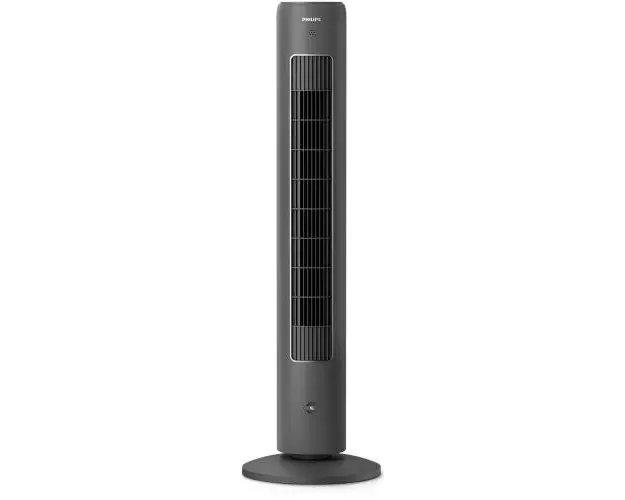 Ventilator turn Philips CX5535/11 Seria 5000, 3 trepte viteza, 40 W, Telecomanda, Negru