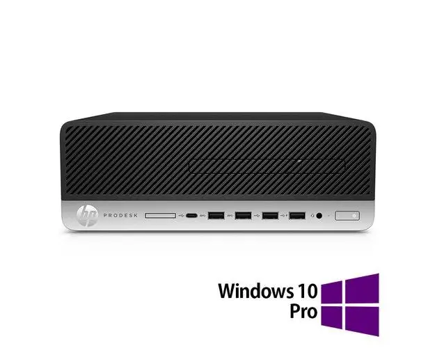 Calculator Sistem PC Refurbished HP ProDesk 600 G4 SFF, Intel Core i3-8100 3.60, 8GB DDR4, 256GB SSD + Windows 10 Pro