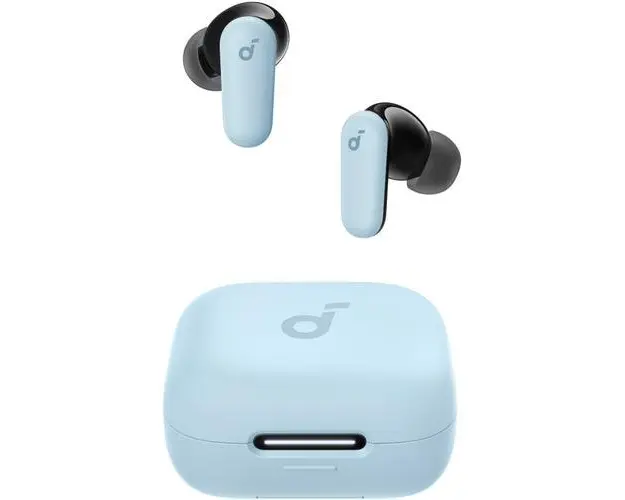 Casti True Wireless Anker Soundcore P30i, Wireless, Bluetooth 5.4, Smart ANC, 2-in-1 carcasa si stand, IP54, Albastru