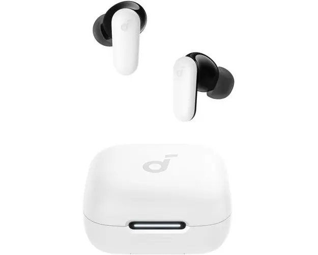 Casti True Wireless Anker Soundcore P30i, Wireless, Bluetooth 5.4, Smart ANC, 2-in-1 carcasa si stand, IP54, Alb
