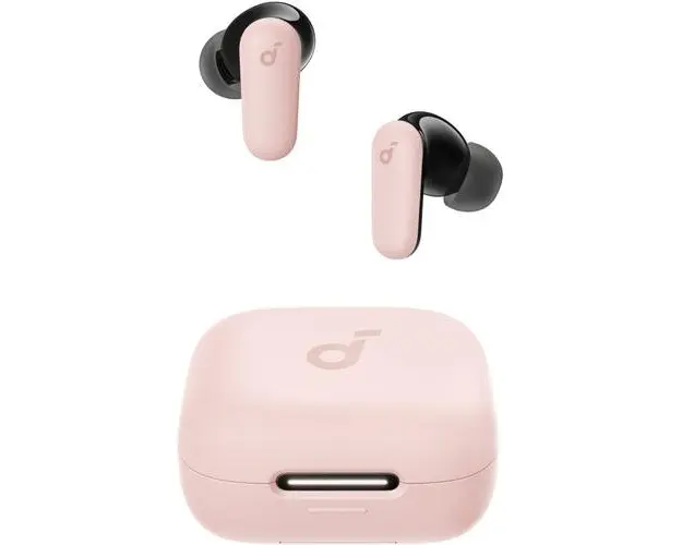 Casti True Wireless Anker Soundcore P30i, Wireless, Bluetooth 5.4, Smart ANC, 2-in-1 carcasa si stand, IP54, Roz
