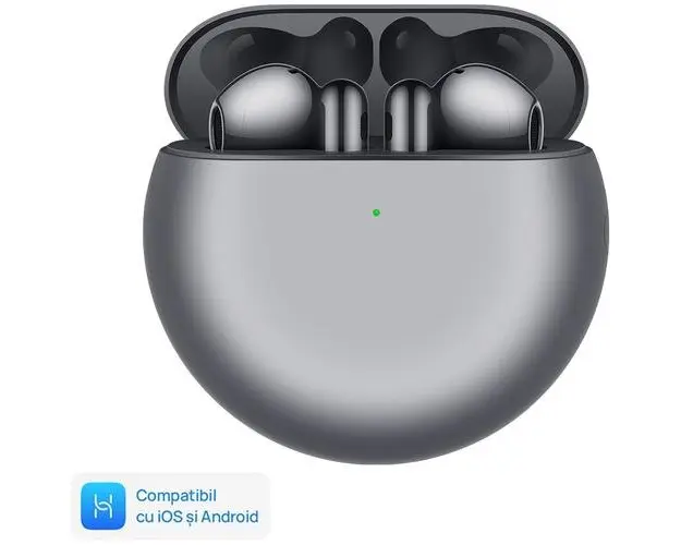 Casti True Wireless In-Ear Huawei FreeBuds 4E, Bluetooth, Hybrid ANC, Control tactil (Argintiu)