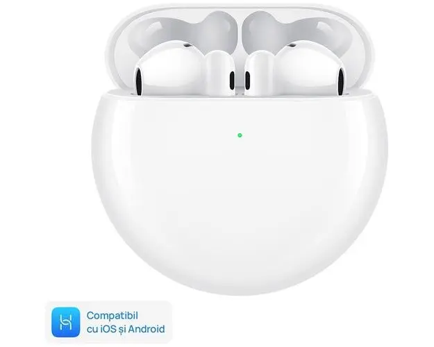 Casti True Wireless In-Ear Huawei FreeBuds 4E, Bluetooth, Hybrid ANC, Control tactil (Alb)