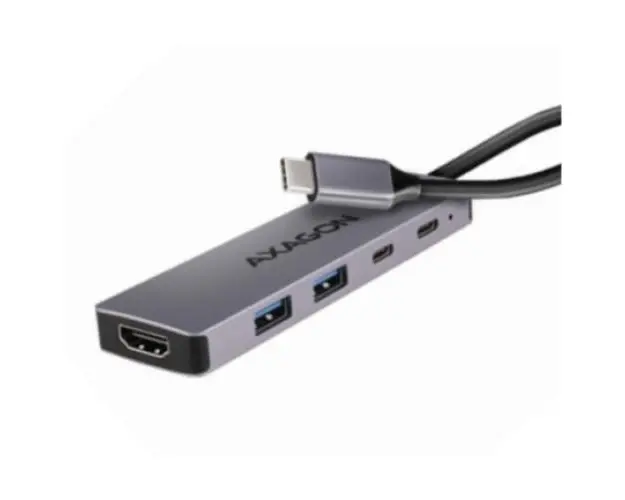 Hub HMC-5H60, USB-C 3.2 Gen 1, 2x USB-A, 4K/60Hz HDMI, PD 100W, 15cm USB-C (Gri)