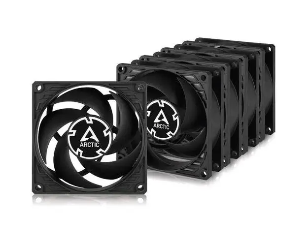 Set 5 ventilatoare Arctic P8 Silent, 1600 rpm, 80mm (Negru)