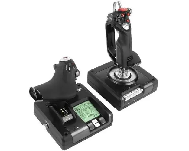 Controller pentru simulatoare de zbor cu mansa si maneta Logitech G Saitek X52 PRO H.O.T.A.S., USB 2.0 (Negru)