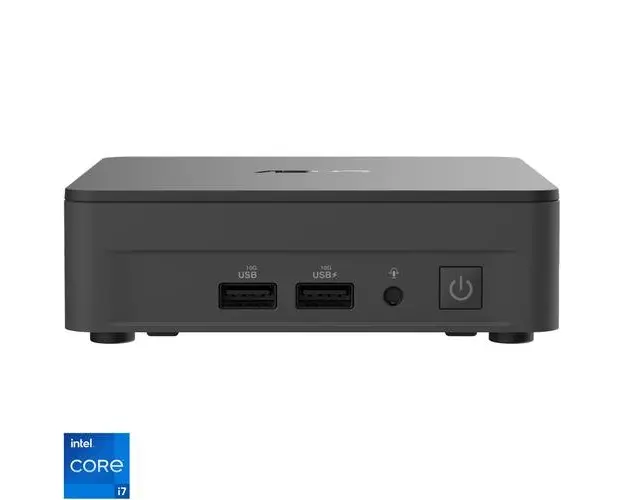 Mini PC Asus NUC 12 Pro RNUC12WSKI700002I cu procesor Intel® Core™ i7-1260P pana la 4.7 GHz, fara RAM, fara stocare, Intel® Iris® Xe Graphics eligible, No OS, EU cord (Negru)
