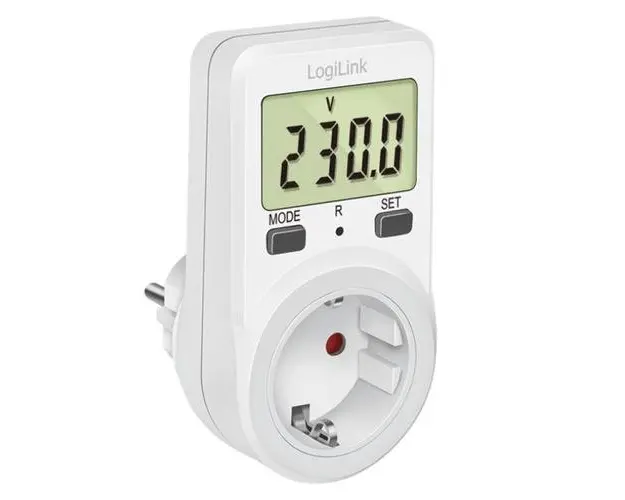 Priza profesionala cu afisarea consumului de energie Logilink EM0002B, ecran LCD, 16A, 3600 W, IP20 (Alb)