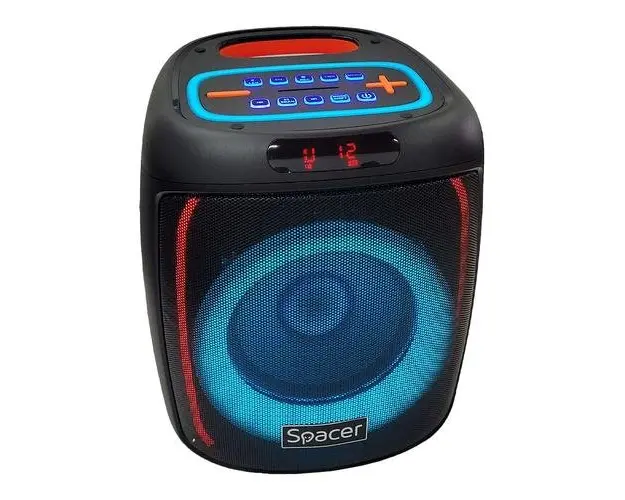 Boxa portabila Spacer SPB-BEAR-BT, 40 W, Bluetooth, AUX audio, radio FM, USB/microSD (Negru)
