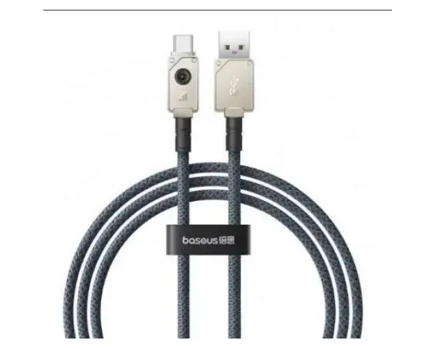 Cablu de date Baseus Unbreakable P10355801221-00, Fast Charging, USB la USB Type-C 100W, 1m, braided aliaj zinc, Alb