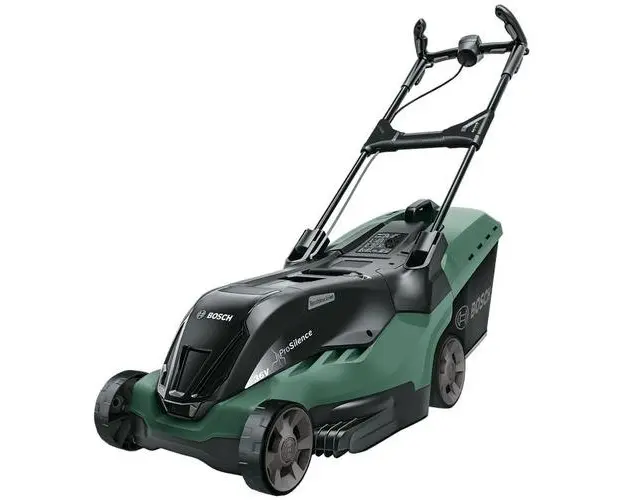 Masina de tuns gazon/iarba pe acumulator Bosch Advanced Rotak 36-950, 36 V, 44 cm latime lucru, 25-80 mm inaltime lucru, 50 l volum sac colector, 2 acumulatori, incarcator