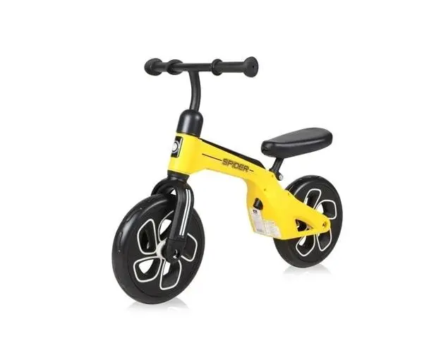 Bicicleta fara pedale Lorelli SPIDER, cadru aluminiu, greutate maxima suportata 20 Kg (Galben)