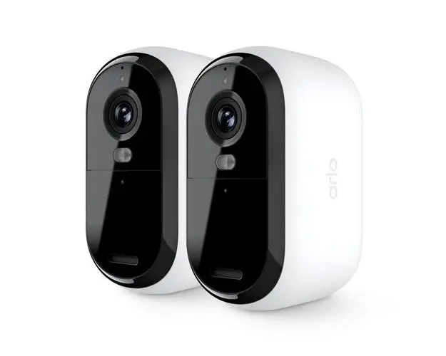 Camera de supraveghere Arlo VMC2250-111EUS Essential (Gen.2) 2 pack, 2MP, Full HD, Color Night Vision, wireless, baterie reincarcabila, microfon si difuzor, reflector integrat, IP65 (Alb)