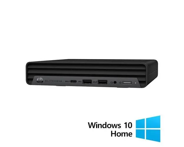 Calculator Sistem PC Refurbished HP EliteDesk 800 G6 Mini PC, Intel Core i5-10500T 2.30 - 3.80GHz, 8GB DDR4, 256GB SSD + Windows 10 Home