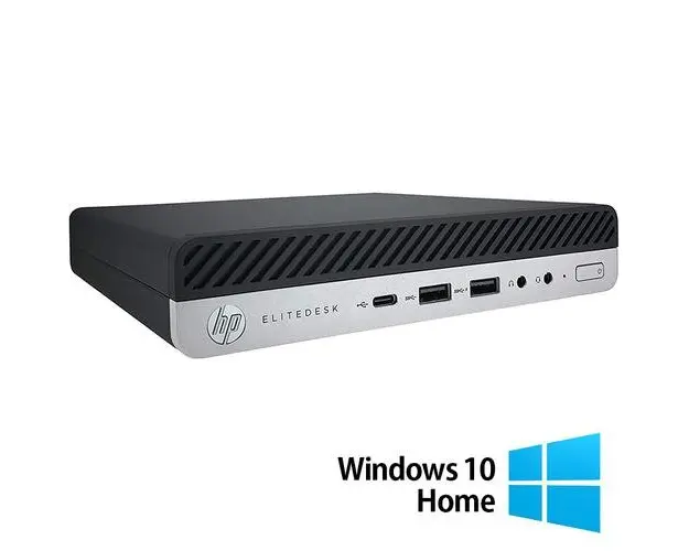 Calculator Sistem PC Refurbished HP EliteDesk 800 G5 Mini PC, Intel Core i5-9500T 2.20 - 3.70GHz, 8GB DDR4, 256GB SSD + Windows 10 Home