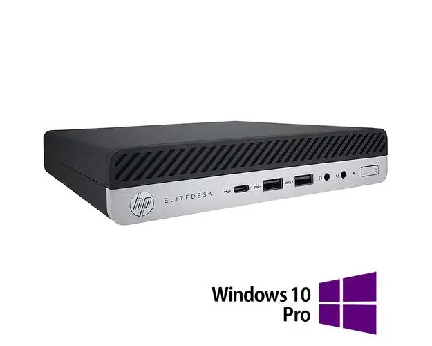 Calculator Sistem PC Refurbished HP EliteDesk 800 G5 Mini PC, Intel Core i5-9500T 2.20 - 3.70GHz, 8GB DDR4, 256GB SSD + Windows 10 Pro