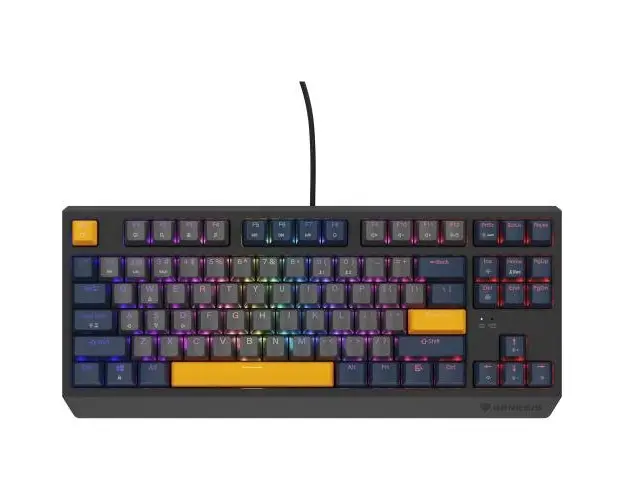 Tastatura Gaming Mecanica Genesis THOR 230 TKL Negative, USB Type-A, Iluminare RGB, Switch-uri Outemu Panda (Albastru)