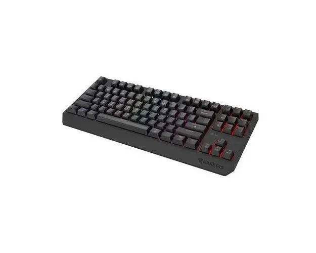 Tastatura Gaming Mecanica Wireless Genesis Thor 230 TKL, Bluetooth, Layout US, Iluminare RGB, Switch-uri Outemu Silent Lemon (Negru)