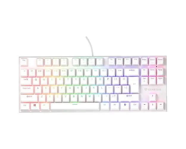 Tastatura Gaming Mecanica Genesis Thor 303 TKL, USB, Iluminare RGB, Switch-uri Outemu Peach Silent (Alb)