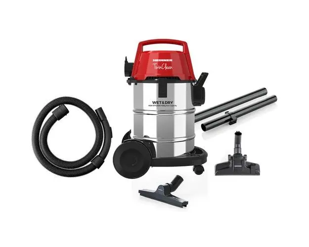 Aspirator multifunctional umed & uscat Heinner TwinClean HVC-MWD1400RD, 1400 W, 21 l capacitate, 6 l sac textil, functie suflare, filtru Hepa, perie aspirare uscata, perie aspirare umeda, perie spatii inguste (Multicolor)