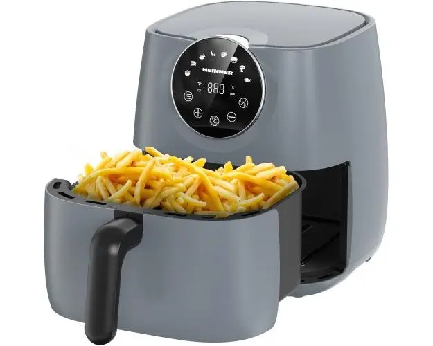 Friteuza cu aer cald Heinner smartfry HAF-B6GREY1700, 1700w, capacitate 5.7l, display digital cu control touch, termostat reglabil 80-200 grade, timer 60 min, (Gri antracit)