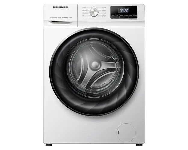Masina de spalat rufe cu uscator Heinner HWDM-H8514A, Spalare 8 kg, Uscare 5 kg, 1400 RPM, Clasa A, Motor inverter Display LED, Blocare acces copii (Alb)