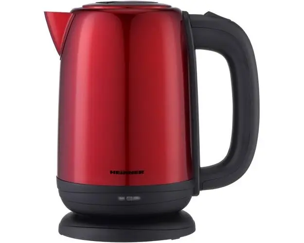 Fierbator electric Heinner HEK-2200RDSS, 1850-2200w, 1.7 l, carcasa inox, filtru detasabil (Rosu)