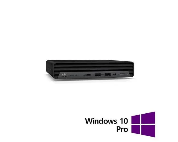 Calculator Sistem PC Refurbished HP ProDesk 400 G6 Mini, Intel Core i5-10500T 2.30 - 3.80GHz, 8GB DDR4, 256GB SSD + Windows 10 Pro