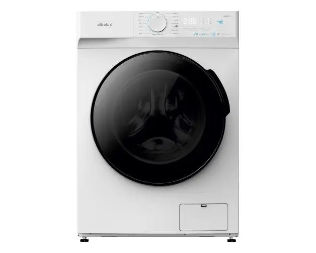 Masina de spalat rufe Albalux AXGIW1471, 7 kg, 1400 Rotatii, Motor Inverter, Clasa energetica B, 16 Programe, Functie Hygiene Pro, Termostat reglabil, Spalare cu aburi (Alb/Negru)