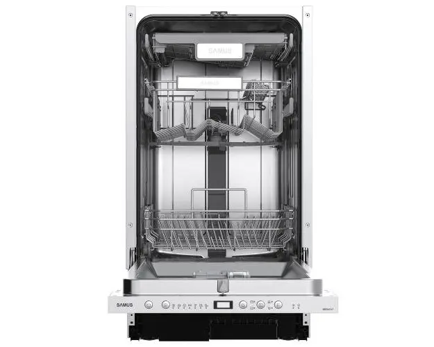 Masina de spalat vase incorporabila Samus SBDS410.7, 10 seturi, 7 programe, Clasa energetica E, Afisaj electronic (Argintiu)