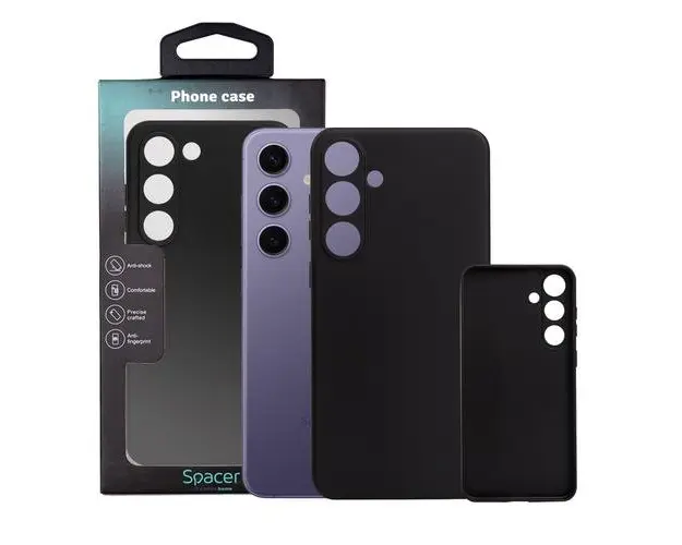 Husa de protectie Spacer pentru Samsung Galaxy S24 Plus, material flexibil TPU, Negru