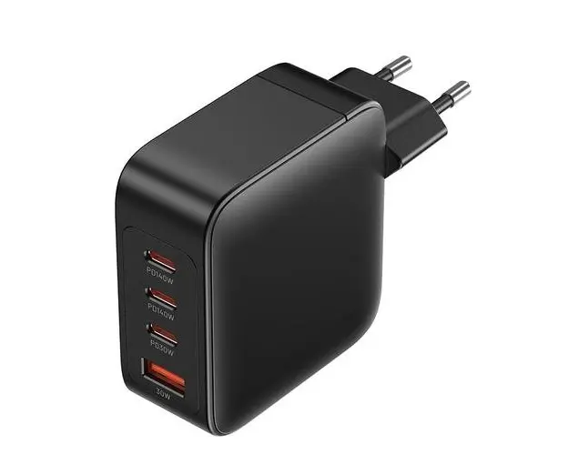 Incarcator retea Vention FEIB0-EU, 3 x USB-C, 1 x USB-A, GaN Charging Kit, 140W/140W/30W/18W, Negru