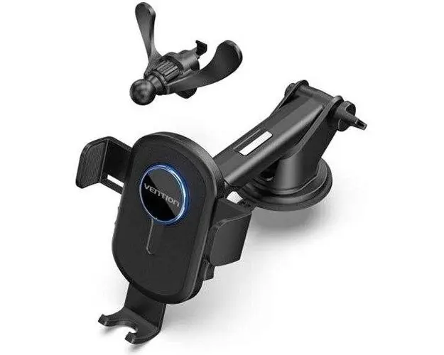 Suport auto pentru telefon Vention, fixare parbriz sau bord prin ventuza, unghi reglabil, device compatibil 4.7-7.2inch, Negru