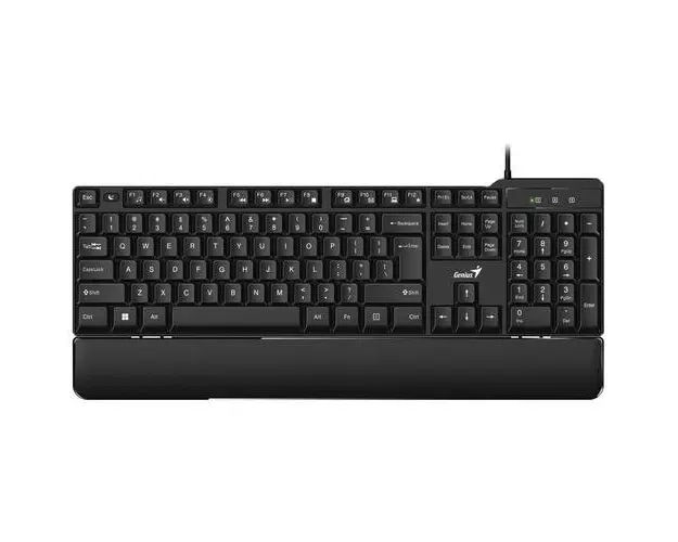 Tastatura GENIUS KB-100XP, 104 taste + 12 taste multimedia, palm rest, Negru