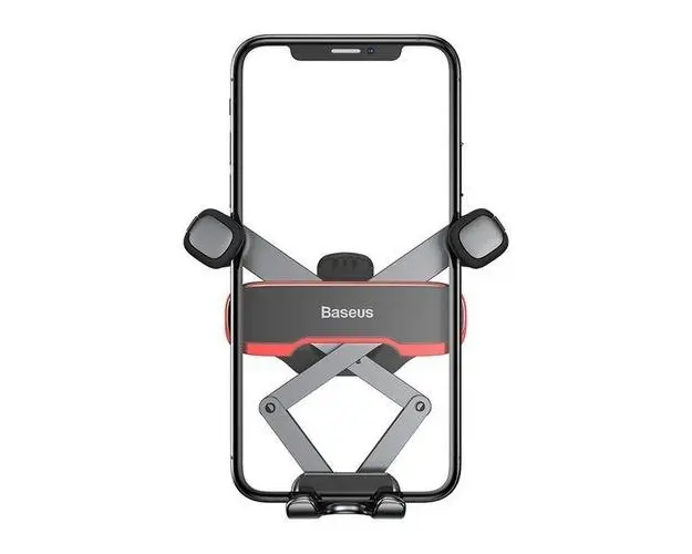 Suport telefon pentru orificiu ventilatie, Baseus, Negru/Rosu