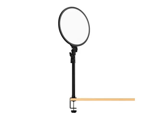 Lampa Circlulara Streamplify Glow Light 14 Inch, Prindere Pe Birou, 2500 Lumeni, Inaltime Reglabila, 210 Led-uri, Cu Telecomanda, Negru