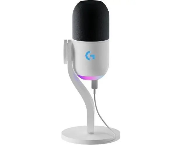 Microfon Gaming Logitech Yeti GX Dynamic RGB, LIGHTSYNC, Alb