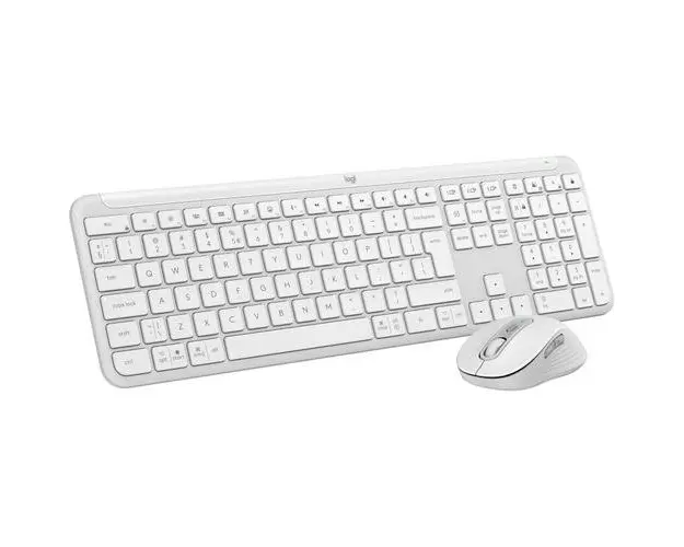 Kit tastatura si mouse Logitech Wireless Signature Slim MK950, 2.4GHz&Bluetooh, Easy-Switch, Flow (Alb)