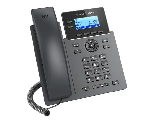 Telefon cu fir VoIP, Grandstream, Conferinta 5-parti, Suport EHS (Negru)